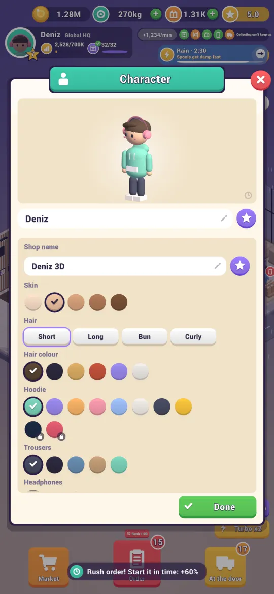 Character customisation